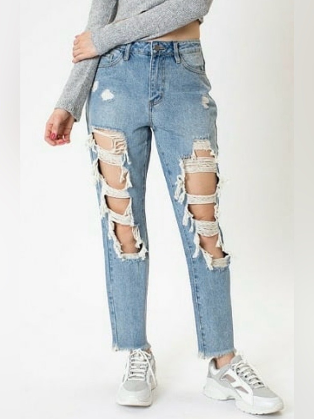 NWT Nature Denim Los Angeles Distressed High Rise Mom Jeans 11/29